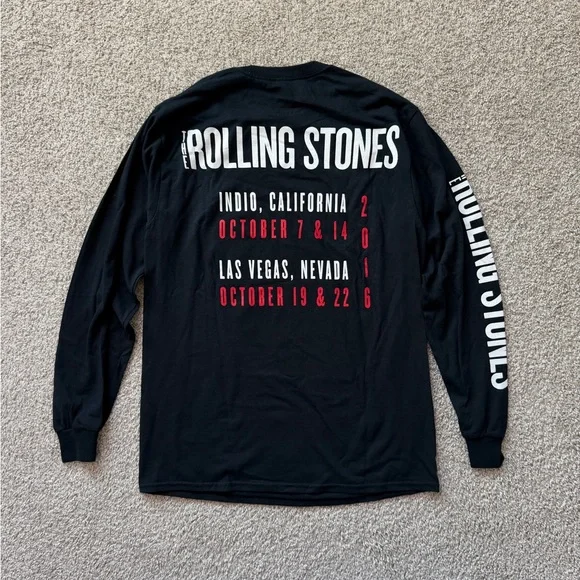 The Rolling Stones 2016 Tour Long Sleeve T Shirt Mens M Band Tee - Picture 3 of 8